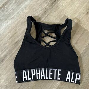 Alphalete black sports bra criss cross black size small